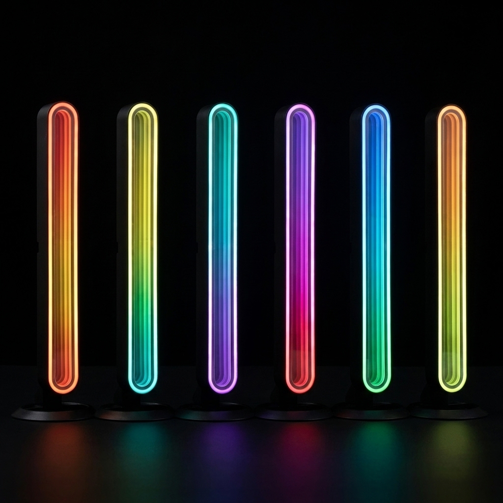 Rimfya lampa LED RGB z efektem nieskończonego lustra – zestaw 2 szt. - obrazek 5