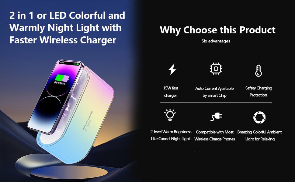 RIMFYA NIGHT LIGHT MULTICOLOR GLOW LED RGB 1200MAH 5W WITH CHARGING - Image 5