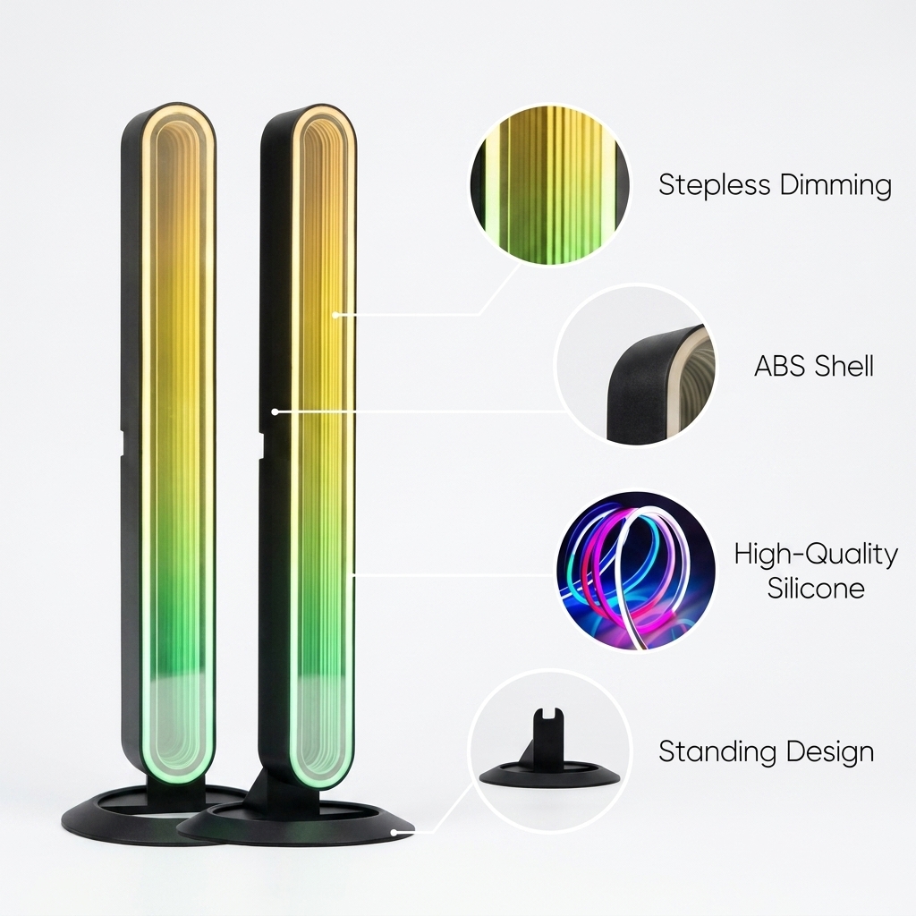 Rimfya lampa LED RGB z efektem nieskończonego lustra – zestaw 2 szt. - obrazek 11