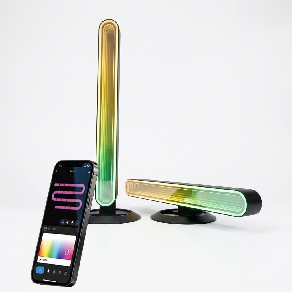 Rimfya lampa LED RGB z efektem nieskończonego lustra – zestaw 2 szt. - obrazek 10