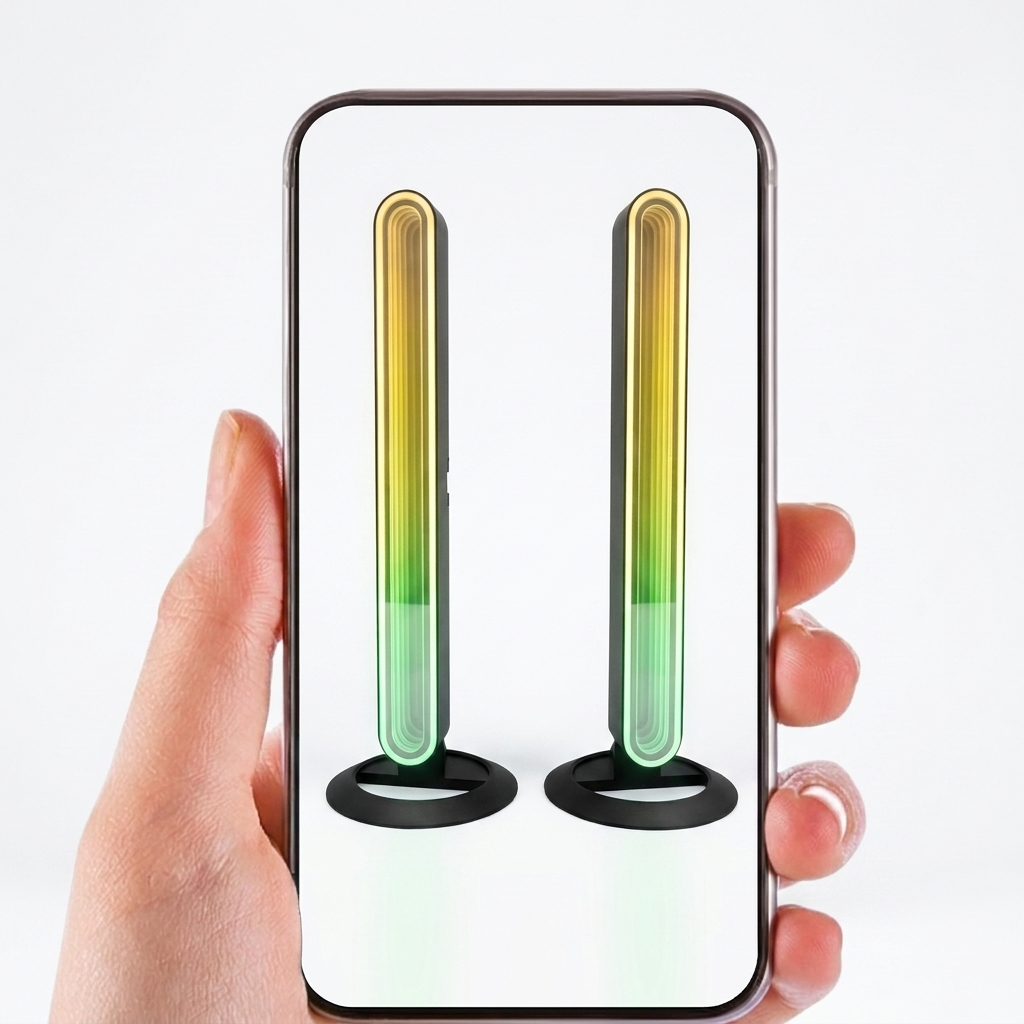 Rimfya lampa LED RGB z efektem nieskończonego lustra – zestaw 2 szt. - obrazek 9