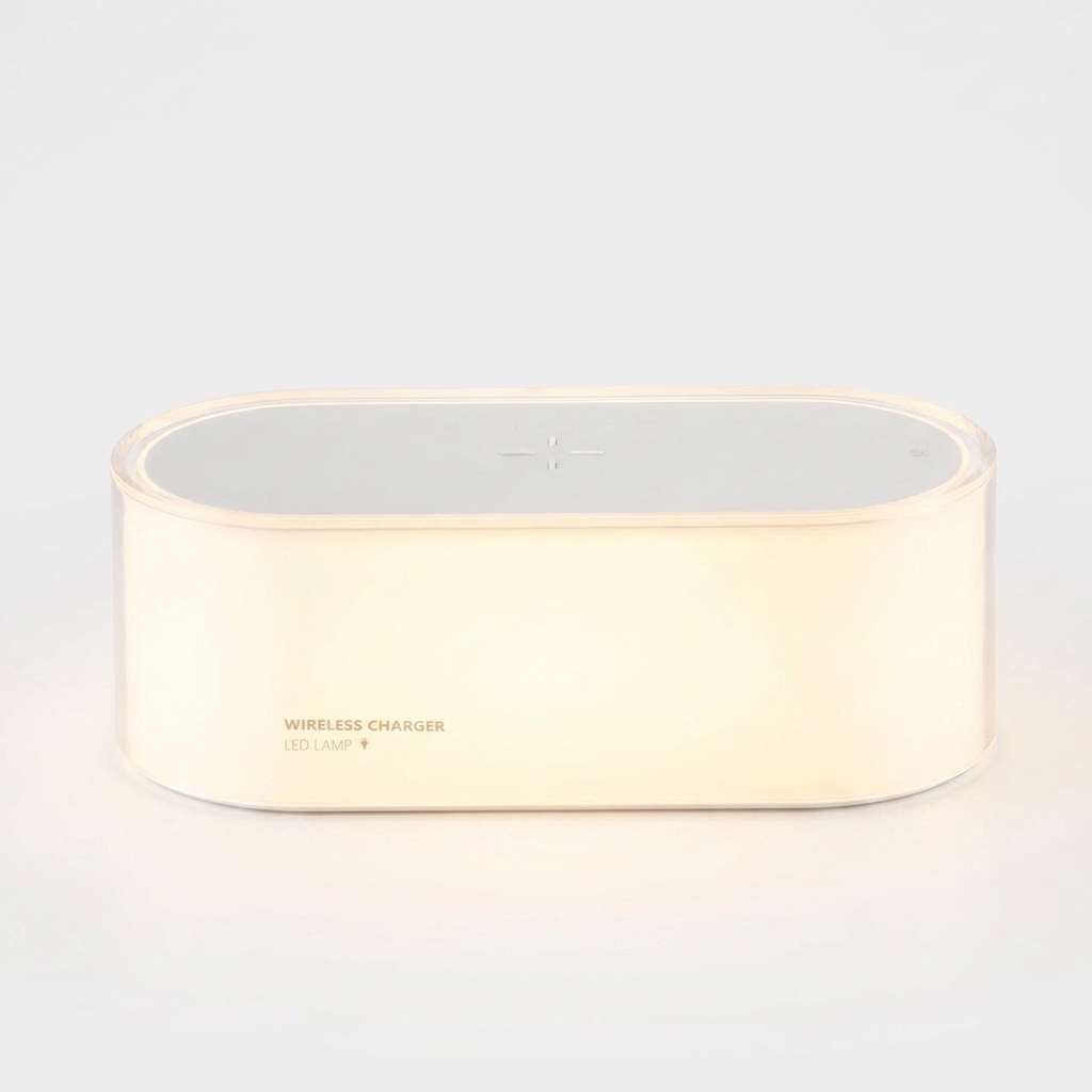 Rimfya lampka nocna LED RGB z ładowarką bezprzewodową 15W, akumulator 1200 mAh